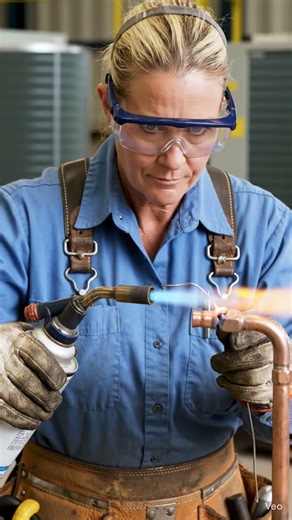 Ac copper pipe brazing | #acinstallation #amrica #airconditioning