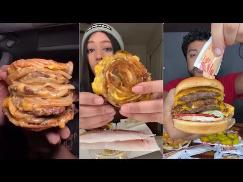 In N Out TIKTOK MUKBANG COMPILATION | ASMR BURGER, FRIES & MORE🍔