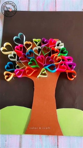 Make a beautiful tree out of paper | Color & Craft | #PaperCraft #EasyCrafts #Handmade #ArtAndCraft