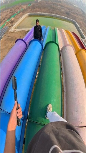 POV: Going down a massive slide with ZERO water 💀💦