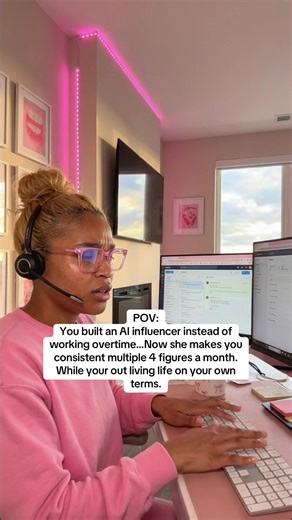 POV: You built an AI influencer instead of working overtime… Now she makes you multiple 4 figures a month. 💻✨ A year ago I was working a 9–5 in life insurance… Back-to-back calls. Upset customers. Clock watching. Feeling like it would never end. I knew I didn’t want that to be my life forever. So I learned how to create income with my own AI. Now my AI influencer sells done-for-you digital products for me. I don’t create the products. I don’t show my face. I don’t sit on customer service calls 