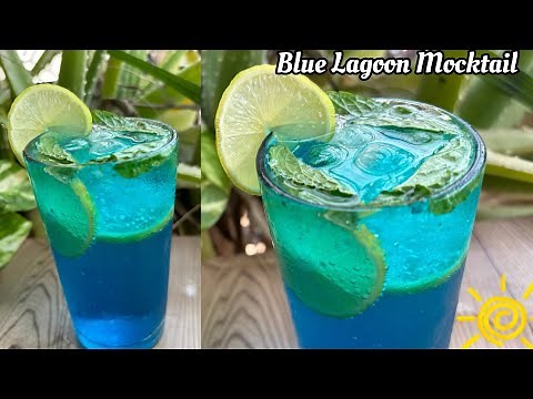 How to make Blue Lagoon Mocktail | Mapro Blue Curaçao Syrup Mocktail | Blue Lagoon Lemonade Recipe