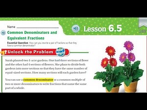 Go Math 5th Grade Lesson 6.5 Common Denominators Equivalent Fractions *UPDATED*