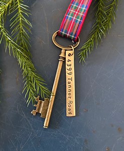 New Home Ornament, Housewarming Gift, Hostess Gift, Realtor, New House, Address Key, Personalized, First Christmas, Key for Santa - Etsy