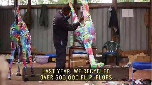Ocean Sole is a Kenyan flip flop art group which promotes Marine Conservation by recycling old flip flops from the oceans. Checkout the amazing recycled sculptures now! | Ocean Sole