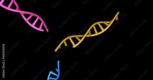 DNA molecule structure repair, editing and manipulation. 3d animation close up view