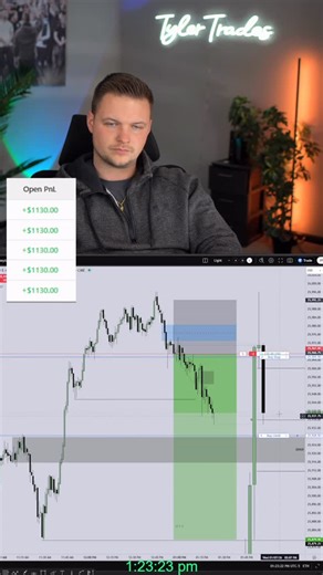 Tyler Sorensen on Instagram: "PM session short to secure green on the day 📉✅ #nq #trading #ict #tylertrades"