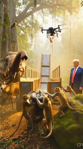Jungle Animals Build a Bus with a Drone! 🐘🚍 | Crazy Timelapse