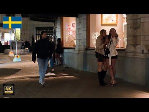 Nightlife in Sweden with blonde Grils in Streets