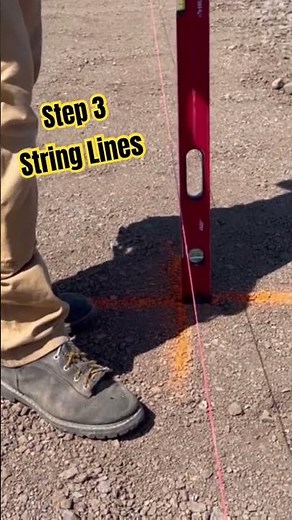 Step 3 (building pole barn) String Lines & Measuring