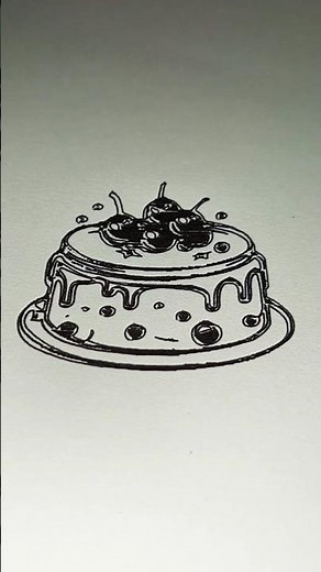 Birthday cake design drawing beautiful clipart #art #happybirthday #cake #food #mindrelaxing
