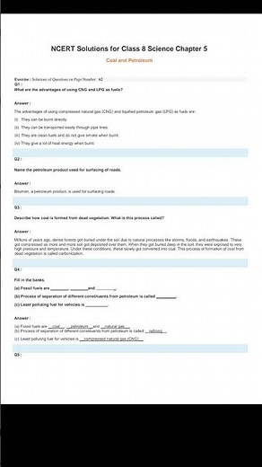 Coal and Petroleum ncert question answer - class 8th science chapter 3 Coal and Petroleum solutions