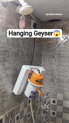 Hanging Geyser with Rope 😂 Portable Water Heater Hack 🔥 No Drill Needed #jugaad #nodrill #plumbing