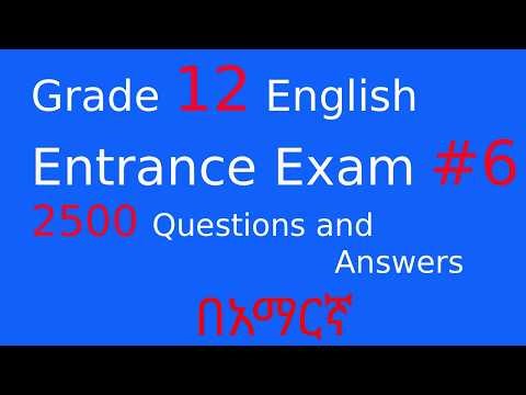 English Entrance Exam 6 Questions and Answers | Complete Guide for Ethiopian Students & Beginners