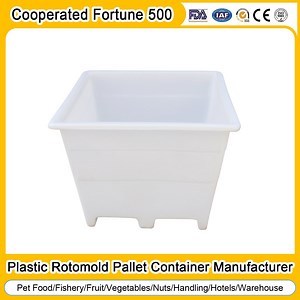 [Hot Item] 600L Recyclable Material Reinforced Rim Plastic Forklif Table Bins for Commercial Storage