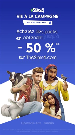 Menez une vie simple : - 50 % sur Vie à la campagne ! Quittez la ville, faites pousser vos aliments et habillez des lapins. | The Sims | Facebook