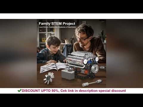 V8 Engine Model Kit to Build Your Own Mini Engine That Works-DIY STEM Mechanic Engineering Construct