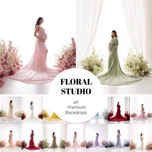 40 Floral Studio Set Digital Backdrops Backlight Flower Maternity Background Floor Florals Studio Backdrop Overlays Fine Art Textures JPG - Etsy
