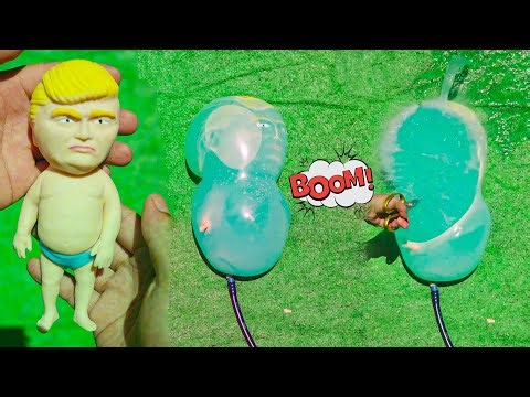 Compilation: Inflating Over 10 Dolls Until They Pop! (they got HUGE) TOYS FLOODED MY GARDEN !