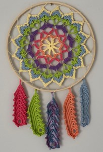 Colourful Crochet Dreamcatcher Mandala Wall Hanging 10in - Etsy