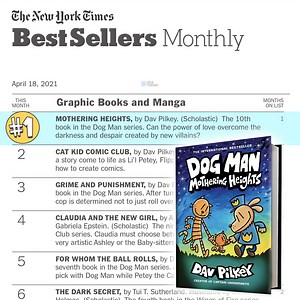 One month on the shelves and our favorite canine superhero is still the top dog! Dog Man: Mothering Heights by author and illustrator #DavPilkey continues to top the bestseller charts! Get your copy today: https://bit.ly/DogManBooks #DogMan | Dog Man Books