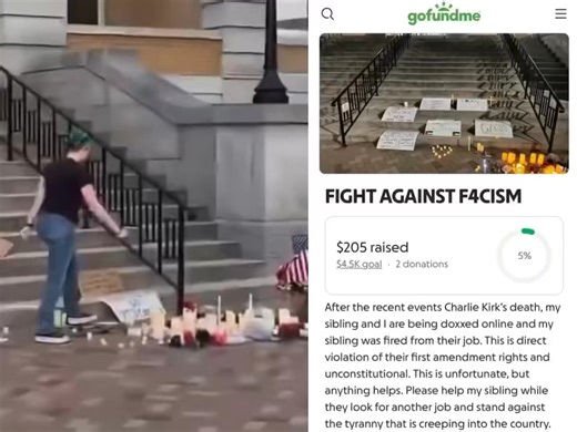 1.1M views · 28K reactions | LOL‼️Arkansas leftist Kerri Rollo, who destroyed a Charlie Kirk memorial in front of the Bentonville courthouse has not only been FIRED from her job, but also evicted from her home. Now, she’s begging for money online claiming a violation of First Amendment rights. | David J Harris Jr. | Facebook