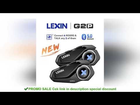 Lexin G2P Motorcycle Intercom Helmet Bluetooth Headsets,Handsfree Communicator Up to 6 Riders Interp
