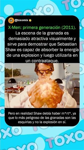 Sebastian Shaw es capaz de absorber la energía de una explosion pero... #curiosidades