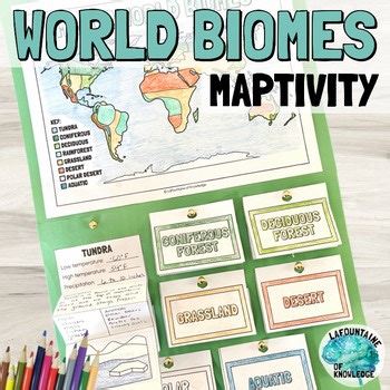 Major World Biomes Map Coloring Activity and Life Science Research Project