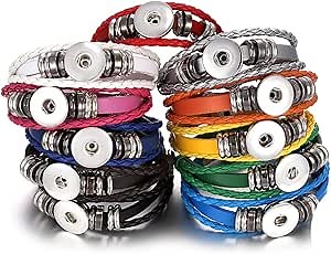 10pcs Bracelet Bangle for 18mm Snap Button Jewelry