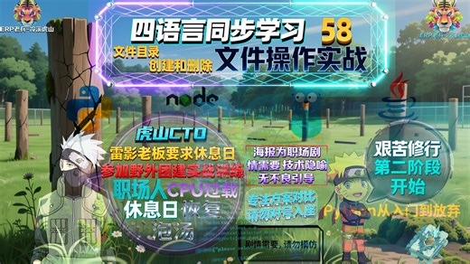 Python/JS/GO/JAVA四语言同步学(第五十八章_文件目录创建和删除)安全合规创作经验分享