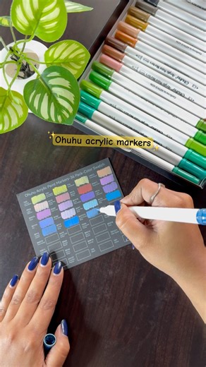 Ohuhu Acrylic Marker Review✨💜#shorts #ytshorts #ohuhu #acrylicmarkers #review #art #artist #marker