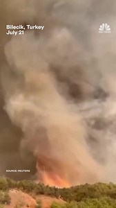 Firefighters battle a large "fire tornado" in Turkey. | NBC News
