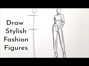 How to draw a fashion figure | Drawing fashion sketches & figures | Draw Clothes Girl sketching