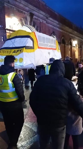 Proudly taking part in the @crewetowncouncil lantern parade before the christmas light switch on at 7pm 🎅🎄☃️ the very talented @debbie_goldsmith has been working hard to create the beautiful APT lantern! | Crewe Heritage Centre