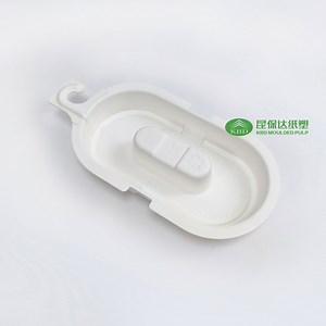 [Hot Item] Kbd-Eco-Friendly White Product Pulp Tray - Wet Pressed Paper From Bagasse