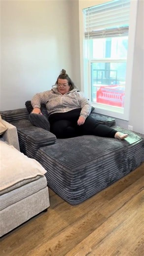 This lamb chair fits plus size bodies, and is oversized