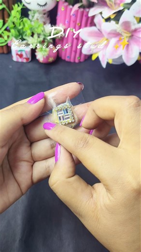 DIY kundan earring❤️✨#diy #handmade #trending #jewellerymaking #diyearrings #youtubeshorts