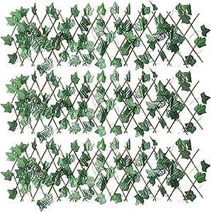 Expandable Fence Privacy Screen,Decorative Faux Ivy Fencing Panel, Artificial Hedge Lattice Fencing for Outdoor, Garden Wall, Patio Balcony
