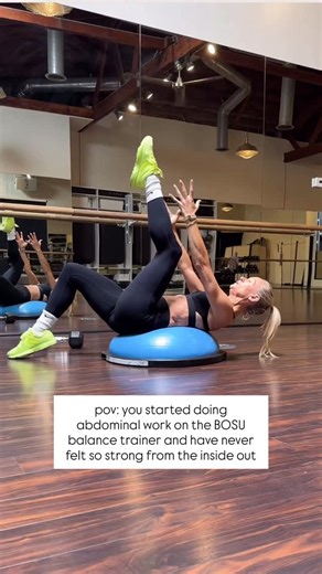 BOSU® on Instagram: "POV: You hop on the BOSU for abs and instantly feel your whole core light up🔥 — not just the surface stuff, but those deep muscles that actually hold you together. It’s that inside-out kind of strength where you finish the set and think, “Okay… this is what a strong core is supposed to feel like.” 😮‍💨 #bosu #bosuball #fitness #coreworkout #core #strong"