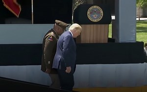 President Trump Denies Having Parkinson's After Shaky Walk Down the West Point Ramp [VIDEOS]