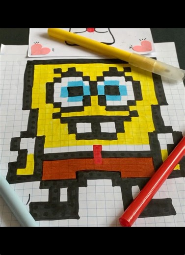 Spongebob Pixel art 🧽✨ subscribe💖 #shorts #viral #subscribe #shortvideo #trending #art #shorts