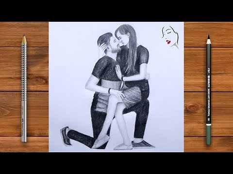"How to Draw Romantic Couple step by step Easy" | Cute Couple in Love Drawing | Pencil Sketch Easy
