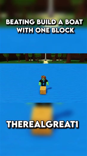 Beating Build a Boat With One Block #roblox #buildaboat #robloxchallenge
