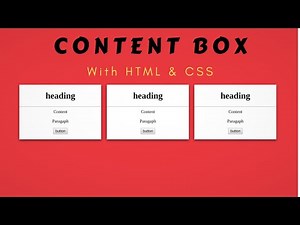 Content Box - HTML & CSS Tutorial (Easy)