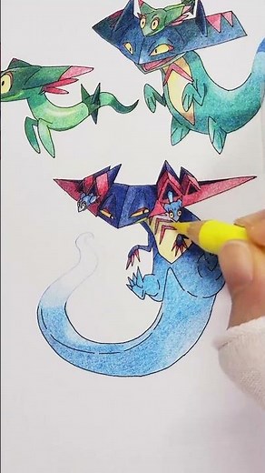 Color "Dragapult", "Drakloak" and "Dreepy" in 3 colors! #pokemon