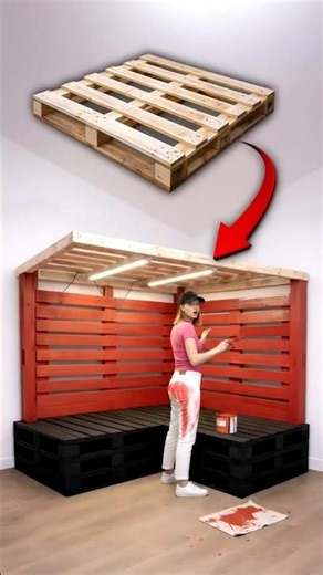 From Pallets to a Stunning DIY Lounge 🤯🔥 | Creative Room Transformation #HomeDecor #Woodworking