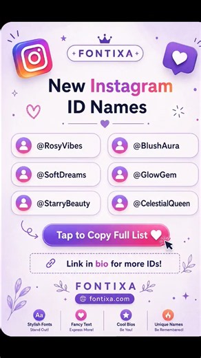 50+ Aesthetic Instagram ID Names 💖 | Cute & Stylish Username Ideas