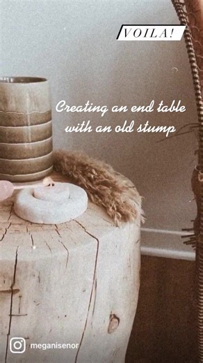 How to transform an old tree stump into a beautiful end table #diyfurniture #diy #upcyle #diyproject #homedecor #powertools #cheapdecor #instagram