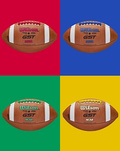 Which color you rockin' with?  The New GST Color Game Football is available now. Get yours today!  #WilsonFootball - - : https://bit.ly/GSTMulticolor | Wilson Football | Facebook